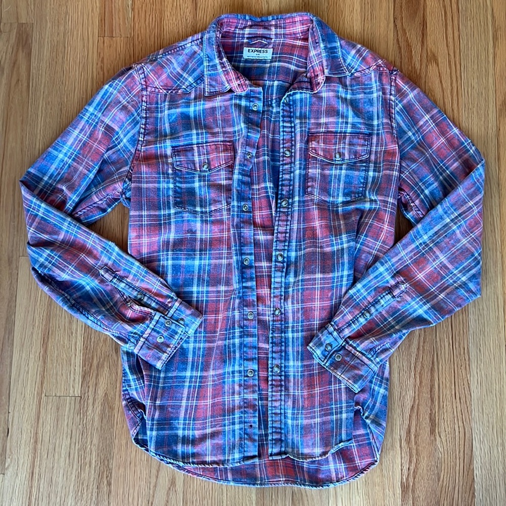 Express Plaid Button Down